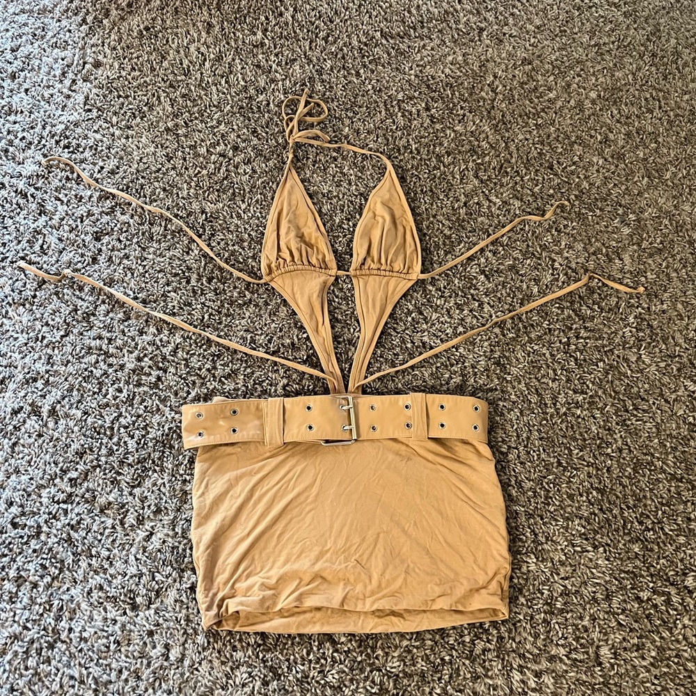 I.AM.GIA Tan Halter Dress - Picture 2 of 6